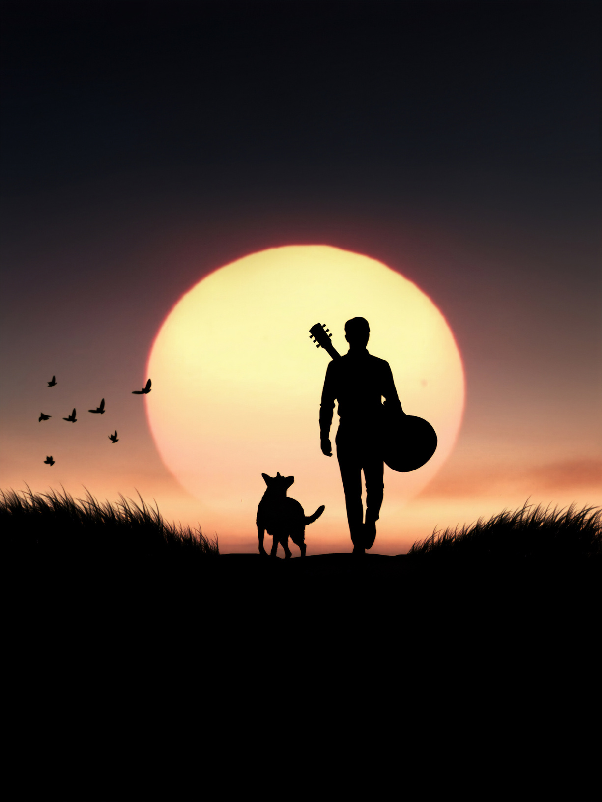 guitar play, music, album cover